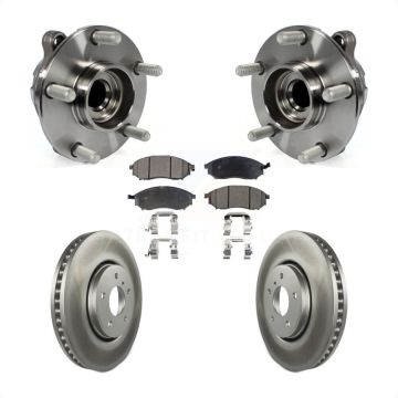 Front Hub Bearing Assembly Coated Disc Brake Rotor And Pad Kit For INFINITI FX35 FX37 RWD KBB-104695