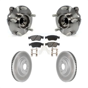 Front Hub Bearing Assembly Coated Disc Brake Rotors And Pads Kit For INFINITI G37 G35 Q60 KBB-104696