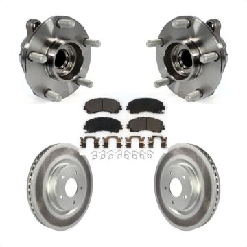 Front Hub Bearing Assembly Coated Disc Brake Rotor Pads Kit For INFINITI Q50 QX50 Q60 RWD KBB-104699