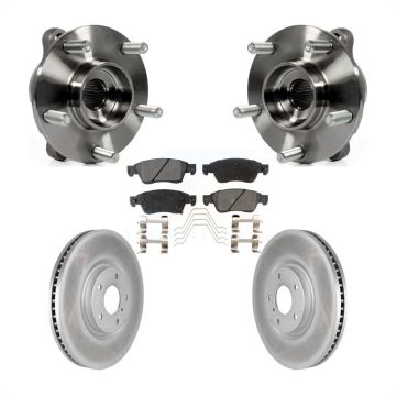 Front Hub Bearing Assembly Coated Disc Brake Rotors And Pads Kit For INFINITI G35 Q60 KBB-104703