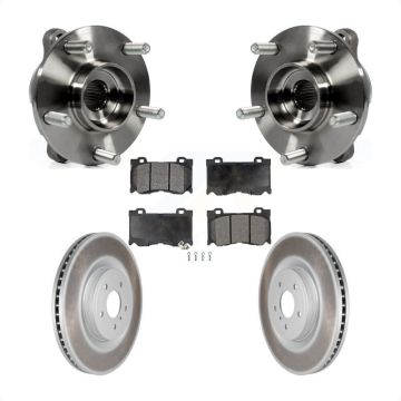 Front Hub Bearing Coated Brake Rotor Pads Kit For INFINITI Q50 Q60 M37 FX50 QX70 Q70 Q70L KBB-104704
