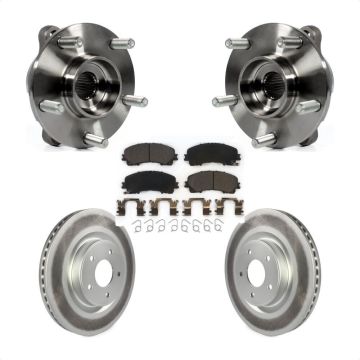 Front Hub Bearing Assembly Coated Disc Brake Rotor Pads Kit For INFINITI Q50 QX50 Q60 AWD KBB-104705