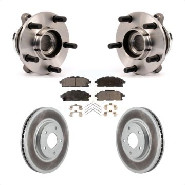 Front Hub Bearing Assembly Coated Disc Brake Rotor And Pad Kit For 2011-2017 Nissan Quest KBB-104710