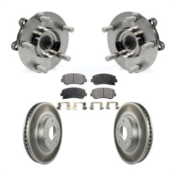 Front Hub Bearing Assembly Coated Disc Brake Rotors And Pads Kit For 2013-2015 Mazda CX-5 KBB-104715