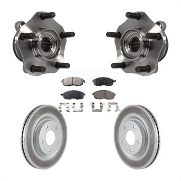 Front Hub Bearing Coated Brake Rotor And Pad Kit For 2017-2019 Nissan Sentra Turbocharged KBB-104730