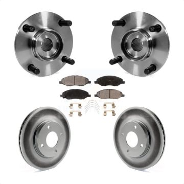 Front Hub Bearing Assembly Coated Brake Rotor & Pad Kit For 2008 Nissan Versa 4-Wheel ABS KBB-104737