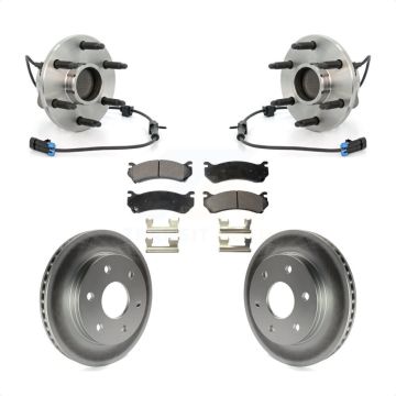 Front Hub Bearing Coated Brake Rotor Pad Kit For 2003-2005 Chevrolet Astro GMC Safari RWD KBB-104770