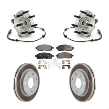 Front Hub Bearing Assembly Coated Disc Brake Rotor And Ceramic Pad Kit For Ford F-150 4WD KBB-104772
