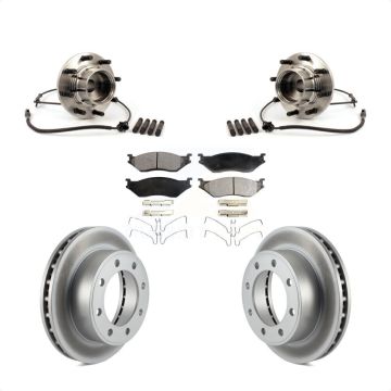 Front Hub Bearing Assembly Coated Disc Brake Rotor And Pads Kit For Ford F-550 Super Duty KBB-104780