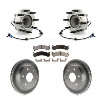 Front Hub Bearing Coated Brake Rotor & Pad Kit For 2006 Chevrolet Express 2500 GMC Savana KBB-104784