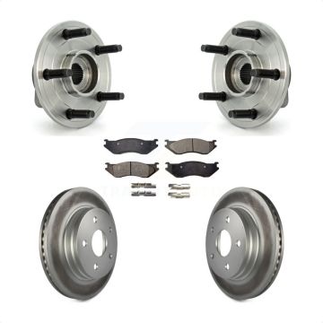 Front Hub Bearing Assembly Coat Brake Rotor Pads Kit For Dodge Ram 1500 With 5 Lug Wheels KBB-104804