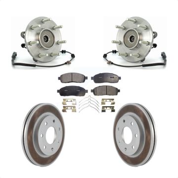 Front Hub Bearing Assembly Coated Brake Rotor Pads Kit For Ford F-150 Lincoln Mark LT 4WD KBB-104810