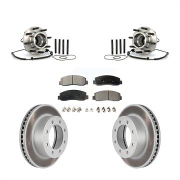 Front Hub Bearing Assembly Coated Brake Rotor And Pad Kit For Ford F-250 Super Duty F-350 KBB-104811