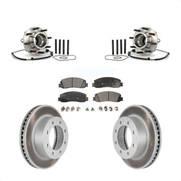 Front Hub Bearing Coated Disc Brake Rotor Pad Kit For 2008-2010 Ford F-350 Super Duty 4WD KBB-104812