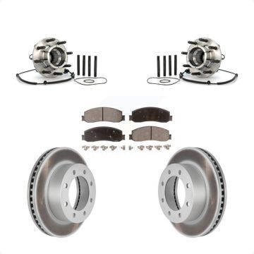 Front Hub Bearing Assembly Coated Brake Rotor Pads Kit For 2010 Ford F-250 Super Duty 4WD KBB-104813