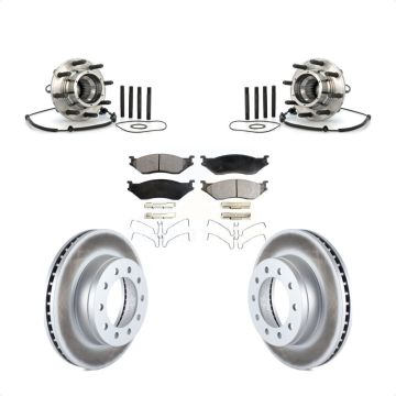 Front Hub Bearing Assembly Coat Brake Rotor Pads Kit For 2010 Ford F-550 Super Duty 4 X KBB-104814