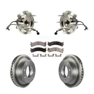 Front Hub Bearing Coat Brake Rotor Pads Kit For GMC Chevrolet Sierra 2500 HD Silverado XL KBB-104817