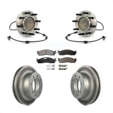 Front Hub Bearing Assembly Coat Brake Rotor Pad Kit For 2003-2005 Dodge Ram 2500 3500 RWD KBB-104821