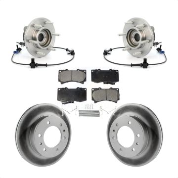 Front Hub Bearing Assembly Coated Disc Brake Rotors And Pads Kit For 2006-2008 Hummer H3 KBB-104823