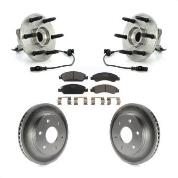 Front Hub Bearing Assembly Coated Disc Brake Rotors And Pads Kit For GMC Sierra 1500 KBB-104828