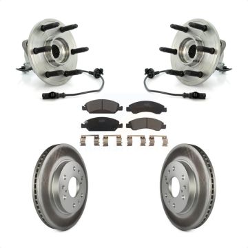 Front Hub Bearing Coat Brake Rotor Pads Kit For Chevrolet GMC Sierra 1500 Silverado Tahoe KBB-104831