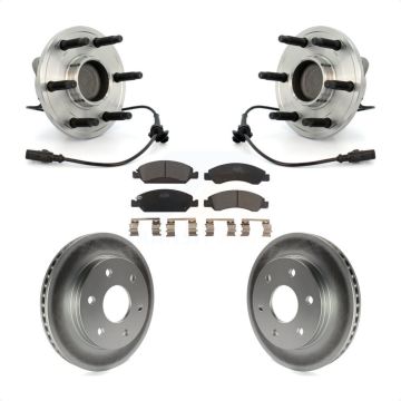 Front Hub Bearing Coat Brake Rotor Pads Kit For GMC Sierra 1500 RWD with Disc rear brakes KBB-104833