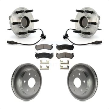 Front Hub Bearing Assembly Coated Disc Brake Rotor & Pad Kit For Chevrolet Silverado 1500 KBB-104834