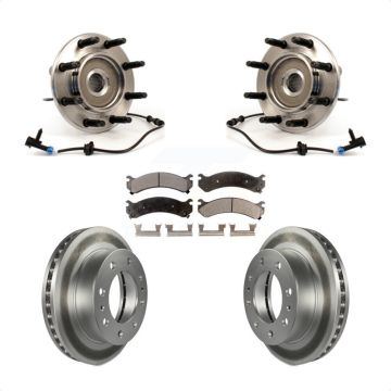Front Hub Bearing Coat Brake Rotor Pads Kit For Chevrolet GMC Sierra 2500 HD Silverado XL KBB-104838