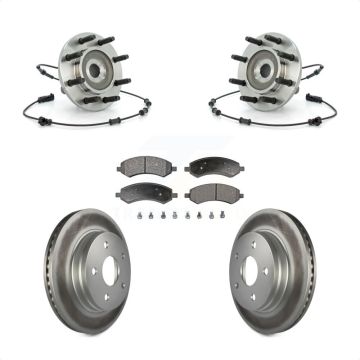 Front Hub Bearing Coat Brake Rotor Pad Kit For 2007-2008 Dodge Ram 1500 With 8 Lug Wheels KBB-104839