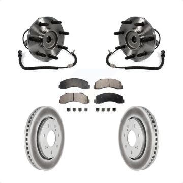 Front Hub Bearing Assembly Coated Disc Brake Rotors And Ceramic Pads Kit For Ford F-150 KBB-104846