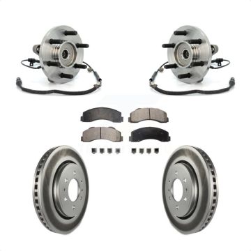 Front Hub Bearing Assembly Coated Disc Brake Rotors And Ceramic Pads Kit For Ford F-150 KBB-104847