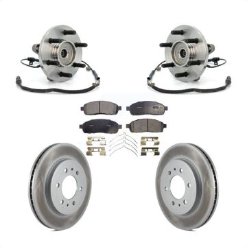 Front Hub Bearing Assembly Coated Disc Brake Rotors And Pads Kit For 2009 Ford F-150 4WD KBB-104848
