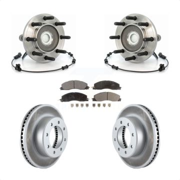 Front Hub Bearing Assembly Coated Disc Brake Rotor & Pads Kit For Dodge Ram 2500 3500 RWD KBB-104852
