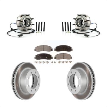 Front Hub Bearing Coated Brake Rotor And Pad Kit For 2012 Ford F-350 Super Duty F-250 4WD KBB-104857