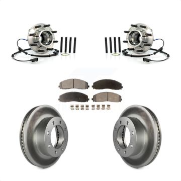 Front Hub Bearing Assembly Coated Brake Rotor Pad Kit For Ford F-250 Super Duty F-350 4WD KBB-104859