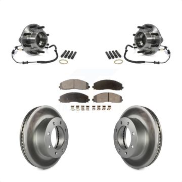 Front Hub Bearing Assembly Coated Brake Rotor Pads Kit For 2014 Ford F-350 Super Duty 4WD KBB-104860