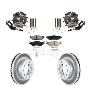 Front Hub Bearing Assembly Coat Brake Rotor Pad Kit For Ford F-450 Super Duty F-550 4 X KBB-104862