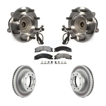 Front Hub Bearing Coated Brake Rotor & Pads Kit For 2012-2021 Nissan NV2500 NV3500 NV1500 KBB-104863