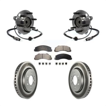Front Hub Bearing Coated Brake Rotor Pads Kit For Ford F-150 Expedition Lincoln Navigator KBB-104865