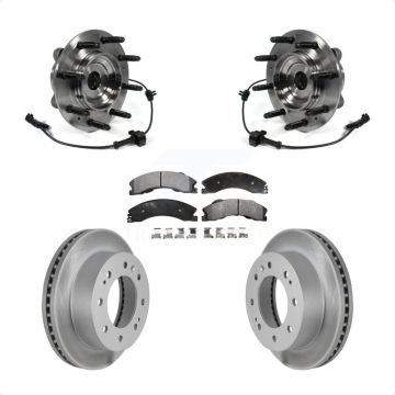 Front Hub Bearing Coat Brake Rotor Pad Kit For GMC Chevrolet Sierra 2500 HD Silverado 4WD KBB-104867