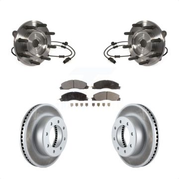 Front Hub Bearing Assembly Coated Disc Brake Rotor And Ceramic Pads Kit For Ram 3500 2500 KBB-104868