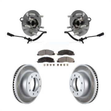 Front Hub Bearing Coated Disc Brake Rotor Pad Kit For 2012 Ram 1500 4WD With 8 Lug Wheels KBB-104874