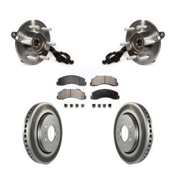 Front Hub Bearing Assembly Coated Disc Brake Rotors And Ceramic Pads Kit For Ford F-150 KBB-104883