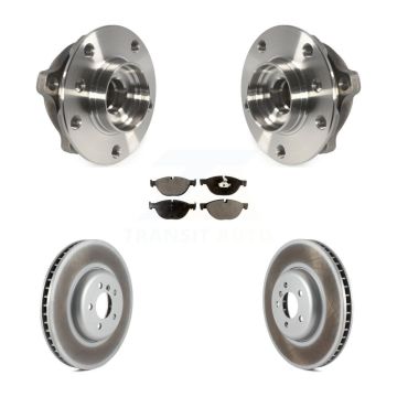 Front Hub Bearing Assembly Coated Brake Rotor & Pad Kit For BMW 750i xDrive 750Li 550i GT KBB-104886