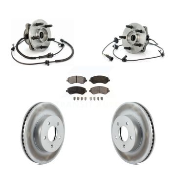 Front Hub Bearing Assembly Coated Disc Brake Rotors And Ceramic Pads Kit For Jeep Liberty KBB-104895