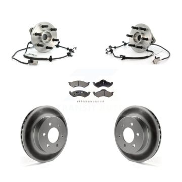 Front Hub Bearing Coat Brake Rotor Pads Kit For Dodge Dakota Durango 4WD with 4-Wheel ABS KBB-104900