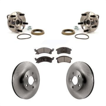 Front Hub Bearing Brake Rotor And Pad Kit For Chevrolet Cavalier Pontiac Sunfire Grand Am KBB-104935