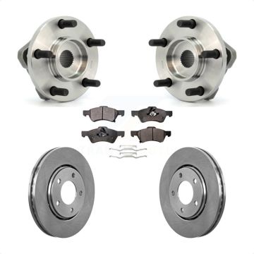 Front Hub Bearing Assembly Disc Brake Rotor & Pads Kit For Dodge Caravan Chrysler Voyager KBB-104968