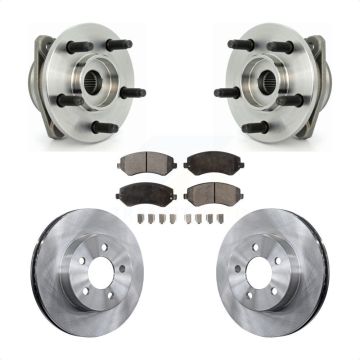 Front Hub Bearing Assembly Disc Brake Rotor & Pads Kit For 2002-2005 Jeep Liberty Non-ABS KBB-104996