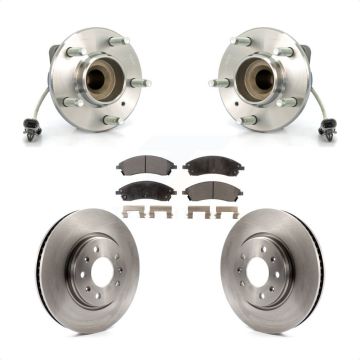 Front Hub Bearing Assembly Disc Brake Rotors And Pads Kit For 2006-2007 Cadillac CTS Base KBB-104997